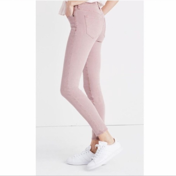 Madewell Sz 26 9”High Riser Skinny Skinny Crop Jeans Pink - Picture 11 of 11